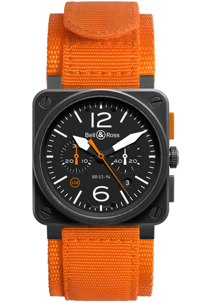 Bell & Ross BR03 Aviation BR03-94 Carbon Orange Replica watch - Click Image to Close